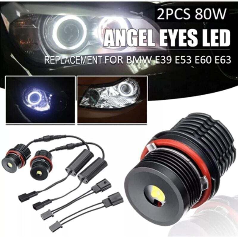 Hochleistungs-LED-Angel-Eyes-Halo-Ringmarkierungsbirne (weiß, 6500 K, 40 W/Stück) als Ersatz für BMW E39 E53 E60 E63