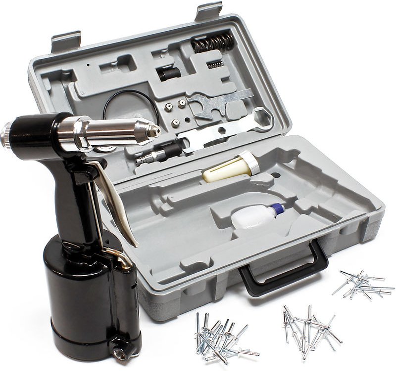 Druckluft Nietpistole 2,4-4,8 mm pneumatisches Nietgerät für Blindnieten im Set - Wiltec