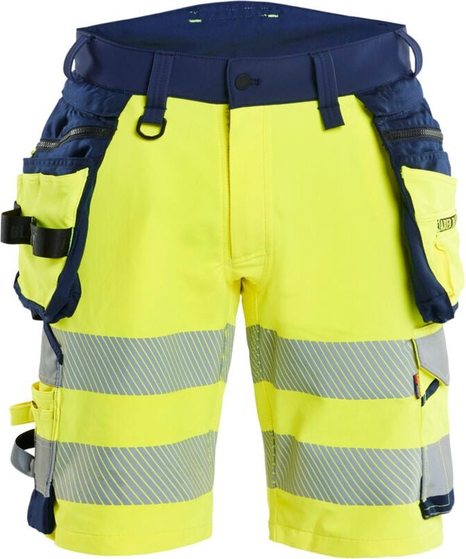 Kurze Hochsichtbarkeits-Arbeitsshorts Stretch 4D 1120 - Gelb/Navy L - FR(46) - SE(C52) - Normen