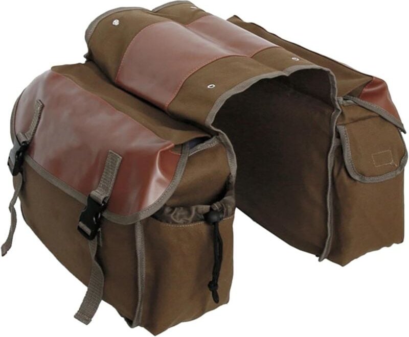 Retro-Fahrradtasche, Gepäckträgertasche, doppelte Satteltasche, Werkzeugfach am Sattel, geeignet für Fahrräder und Motor...