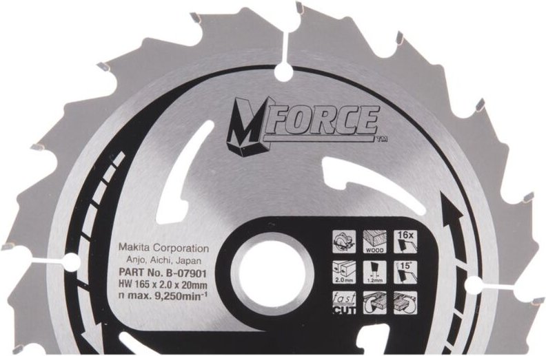 Makita Kreissägeblatt, MFORCE 165 x 20 mm • 16 Zähne