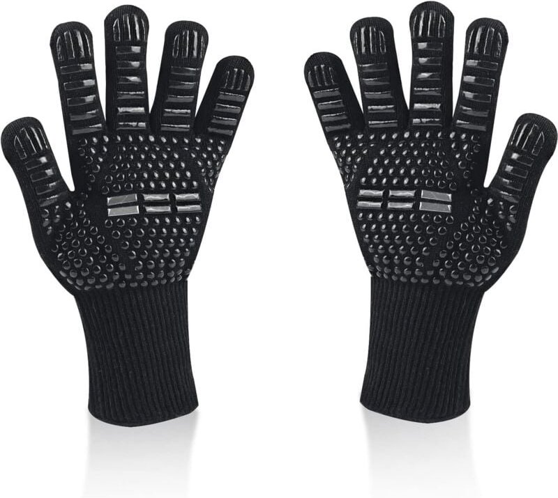 Grillhandschuhe, universelle Ofenhandschuhe, hitzebeständig bis 800 °C, rutschfeste, feuerfeste Silikon-Küchenhandschuhe...