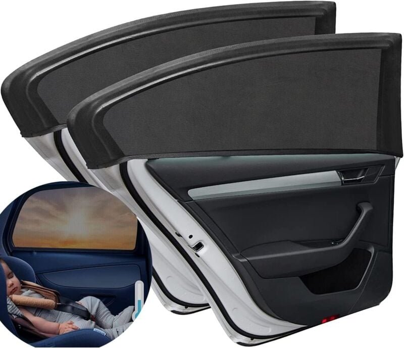 Crediri Sonnenschutz-Set für die Rückseite des Autos, Auto-Sonnenschutz für Babys, blockiert UV-Strahlen von der Rücksei...