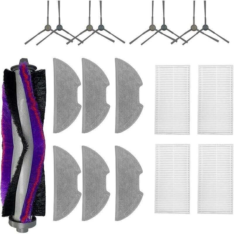 FOREHILL 19-teiliges Zubehörset für den Eureka E10S Saugroboter: 1 Hauptbürste, 8 Seitenbürsten, 4 Filter, 6 Reinigungst...