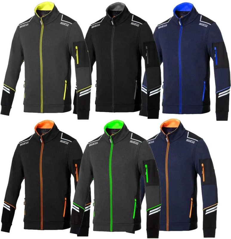 Thumbnail - Sparco Alabama Tech Arbeits-Sweatshirt mit durchgehendem Reißverschluss - l - Grau / Grün