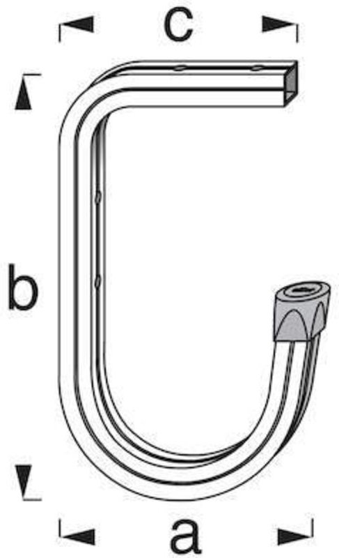 alfer Wand- und Deckenhaken 110 x 165 x 90 mm Aluminium roh Kappe rot Aufbewahrungshaken