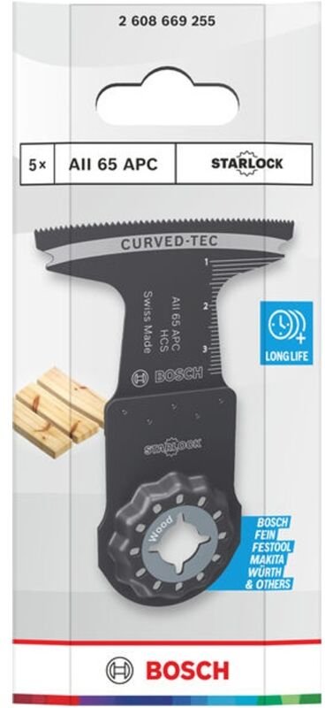 Bosch Tauchsägeblatt AII 65 APC Holz, Starlock, 65 x 40 mm, 5-tlg.