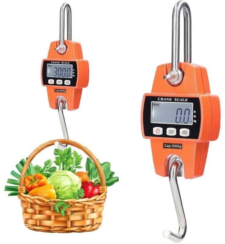 Mini-Digitalwaage mit kleinem Haken, 300 kg/0,05 kg digitale Kranwaage, hochpräzise Sensoren, tragbare elektronische Hän...