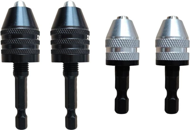 Schnellwechseladapter für Schlagbohrmaschinen (2er-Pack), 6,35 mm (1/4 Zoll) Sechskantschaft, mit 0,3 bis 6,5 mm oder 0,...