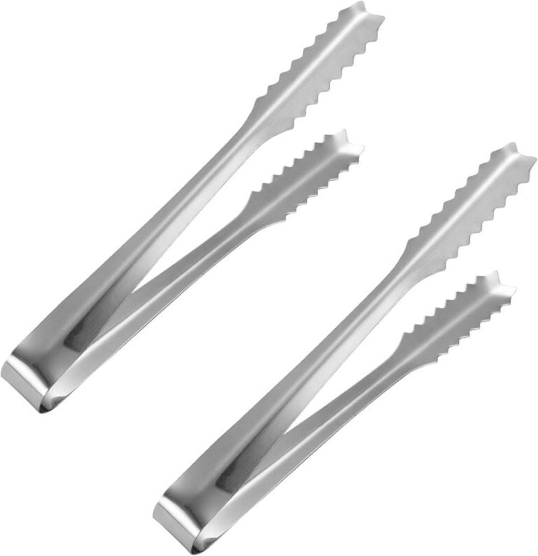 Set aus 2 Eiszangen aus Edelstahl 304, 6 Zoll lange Eiszangen für Eisbehälter, Schokoriegel, Kaffeeriegel, Lebensmittelv...