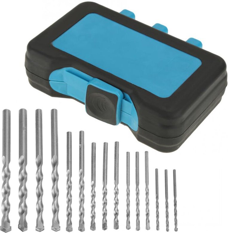 15-teiliges Hartmetall-Betonbohrer-Set, Mauerwerksbohrer, hohe Bohrgeschwindigkeit zum Bohren von Löchern in Betonblöcke...
