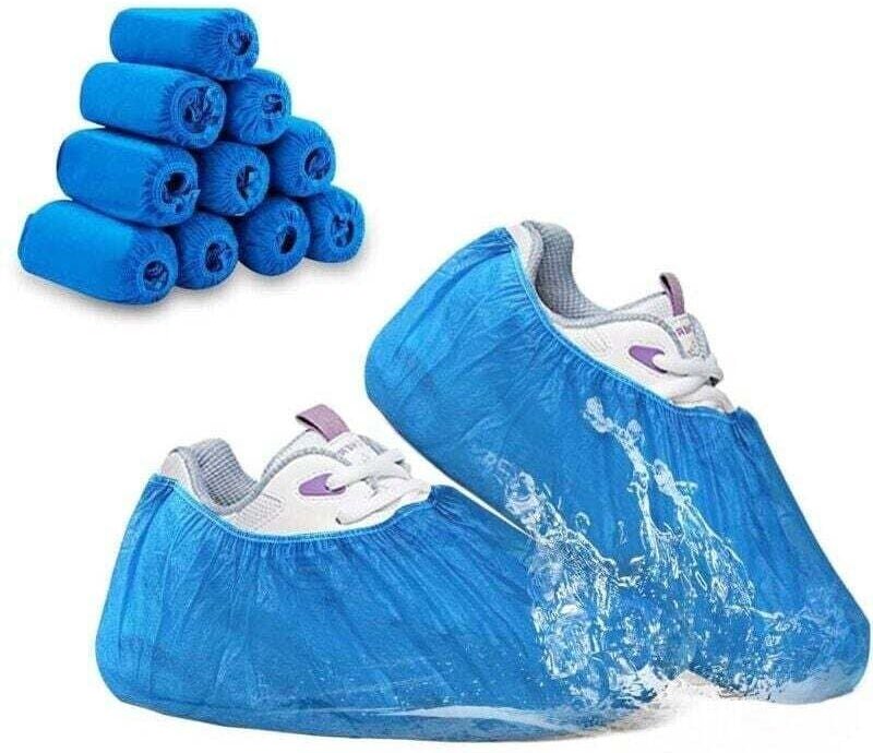 100 Einweg-Überschuhe, XU, rutschfeste, gewebte Schuhüberzüge, fleckenabweisend, wasserdicht, atmungsaktiv für medizinis...