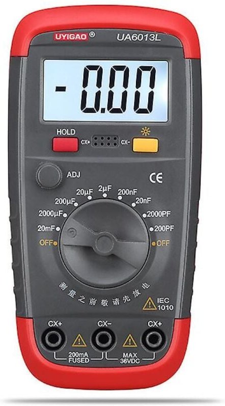 BEBUSINGOTO Ua6013l Digitalmultimeter, 0,1pf bis 20000uf tragbares Kapazitätsmessgerät (mit Batterie)