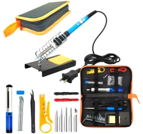 L&h-cfcahl - 15-teiliges Lötkolben-Set für Elektronik, 220 v, 60 w, Schutzfolie für Lötkolben, elektrischer Löt- und Ent...