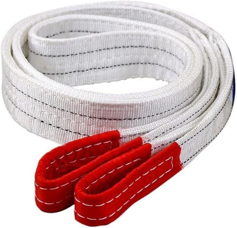 Industrielle Hebeschlinge 2 t x 1 m, verschleißfest, weiß, flach, für Anhänger, Hebezeug, Ladung