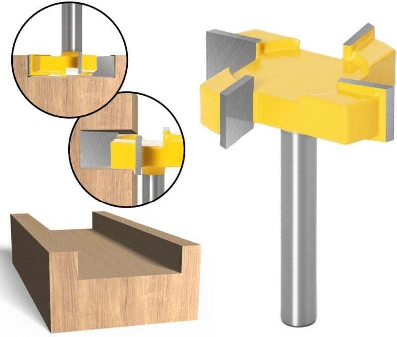 8-mm-Schaftfräser, Abflachfräser, Plattenfräser, Holzfräser, T-förmiger Fräser für die Oberflächenbearbeitung von Holz