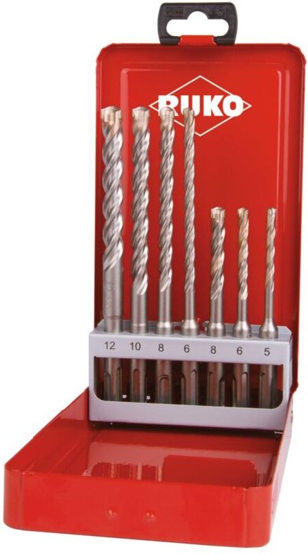 RUKO SDS-plus Hammerbohrer-Satz mit 3 Schneiden in Industriekassette - 213246