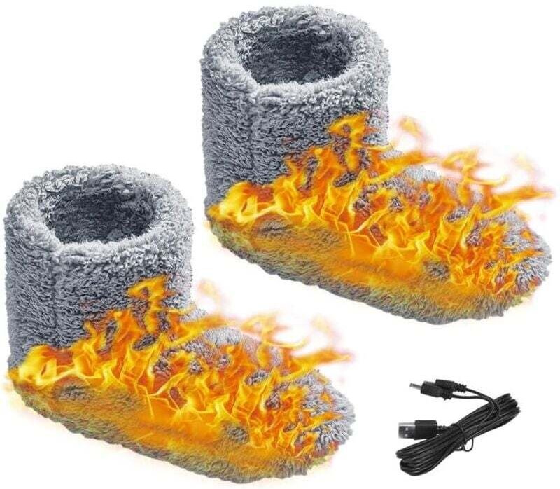 USB-Plüsch-Fußwärmer mit Heizfunktion für Herren- und Damenschuhe