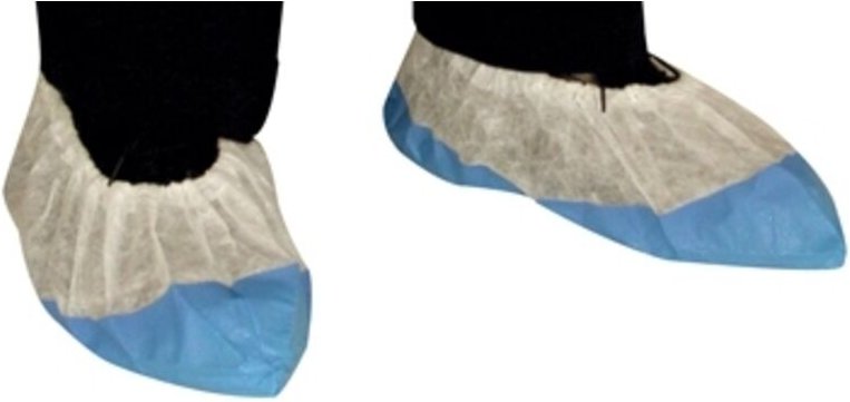 Packung mit 20 - Einweg-Schuhe aus SPP & Polyethylen Weiß - Polypropylen + chloriertes Polyethylen - 50 Stück Schachtel ...