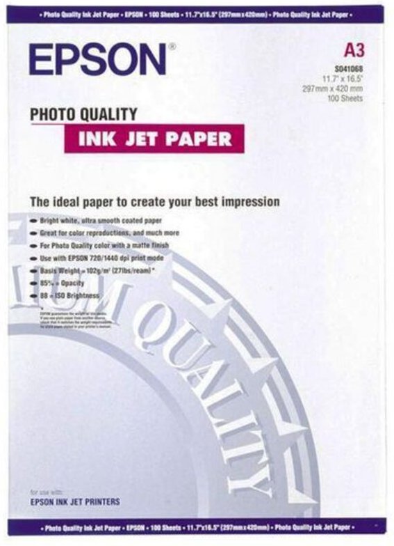 Tintenstrahlpapier a3 105g 100 Blatt - Epson