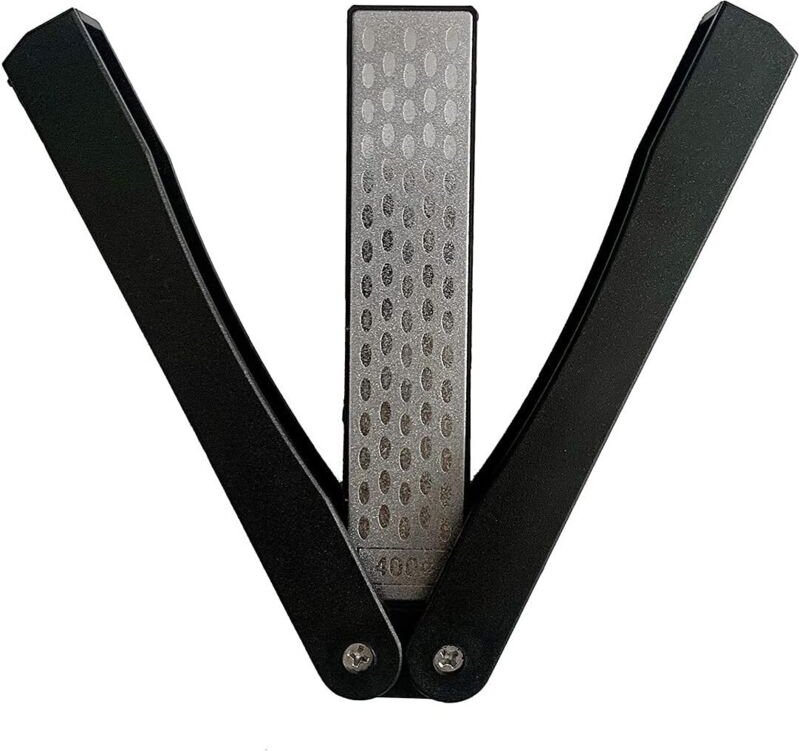 Diamantschärfer, doppelseitiger Messerschärfer, Diamant-Schärfstein, Körnung 400/600, zusammenklappbar, Taschenformat, d...