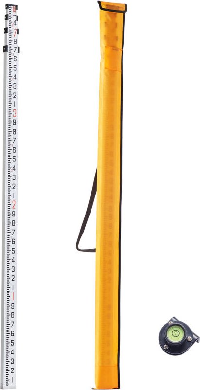 Mophorn-Aluminium-Messstab, 14 Fuß/10tel, 6 Abschnitte, teleskopischer Messstab, doppelseitige Skala, 1/10 Fuß Nivellier...