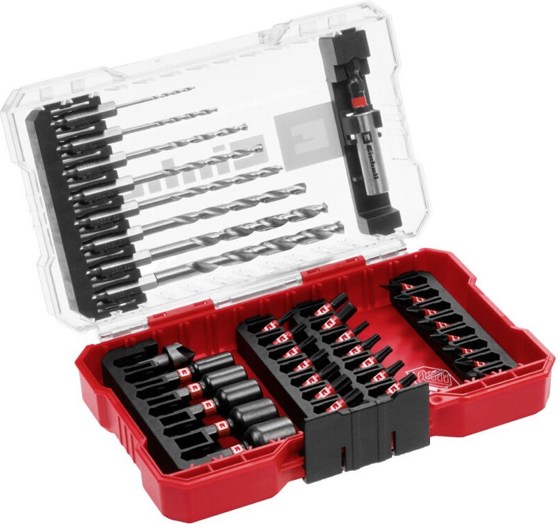 Einhell - Original m-case 39-tlg. schlagfestes Zubehör-Set (25-mm-Bits, Metallbohrer, 60-mm-Bithalter, Steckschlüssel, S...
