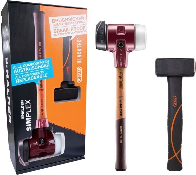 Halder - Aktionsbox SIMPLEX-Schonhammer D80 PICARD-Fäustel Dreamteam Bau 3027s023