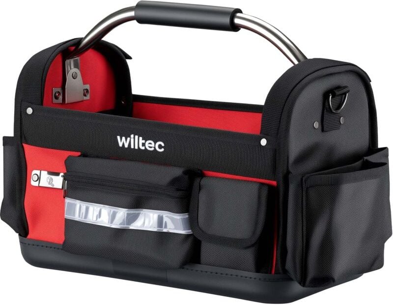 Wiltec - faltbare Werkzeugtasche 40 x 20 x 28 cm bis 30 kg, Werkzeug Tasche 29 Fächer, Arbeitstasche mit Schultergurt, T...