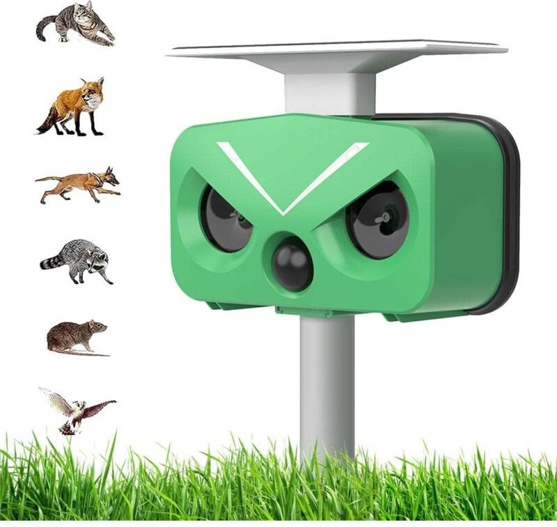 Katzenvertreiber, solarbetriebener Ultraschall-Vertreiber, IP66 wasserdicht, einstellbare Frequenz, um Tiere fernzuhalte...