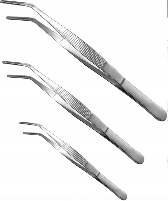 Edelstahl Küchenzangen Gemüse Fleisch Set 3 Stück 20 25 30cm