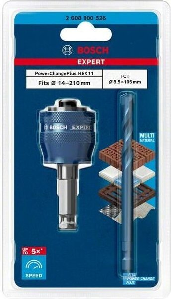 Bosch - Professional Expert Power Change Plus Adapter, 11 mm, TCT-Bohrer, 8,5 x 105 mm, 2-tlg. (2608900526)