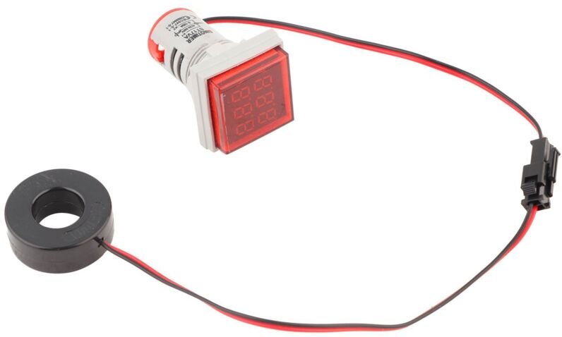 22-mm-LED-Digitalanzeige für Wechselstrom und -spannung, 0–100 A (rot)