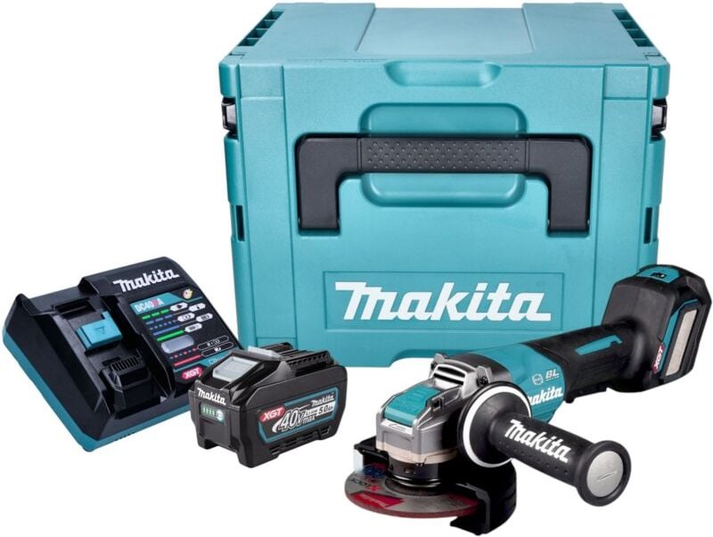Makita GA 044 GT101 Akku Winkelschleifer 40 V max. 125 mm X-LOCK Brushless + 1x Akku 5,0 Ah + Ladegerät + Makpac