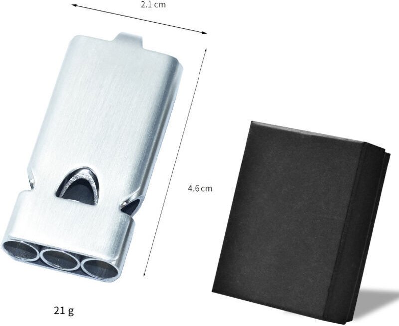 Notfallpfeife, Schlüsselanhänger, Anti-Vergewaltigungspfeife, hochfrequente Edelstahlpfeife