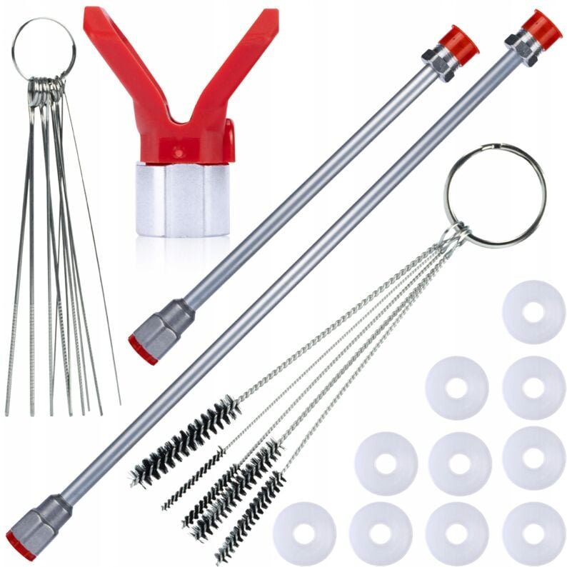 Rosfix Set Spritzlanze 100 cm + 50 cm – 7/8" Gewinde 290 bar Druck Inkl. Düsenhalter, Dichtungen, Reinigungsbürsten Zube...