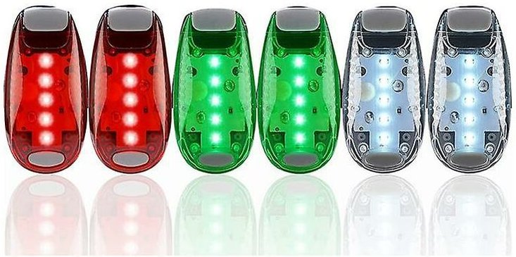 Woosien - 6 Stück Fahrrad-LED-Sicherheitslicht, Navigationslichter für Boote, Kajaks, 3 Arten Blinkmodus, wasserdicht, e...