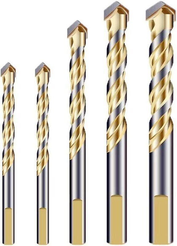 Multimaterial-Bohrer-Set mit Doppelrillen-Hartmetallspitze für Fliesen, Beton, Ziegel, Glas, Kunststoff, Holz, Metall, S...