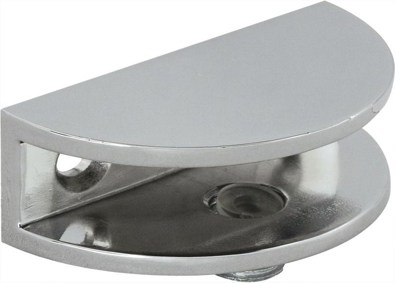 Glastablar-Klemmträger Portici,Glasstärke 4-8 mm,Zinkdruckguss verchromt poliert