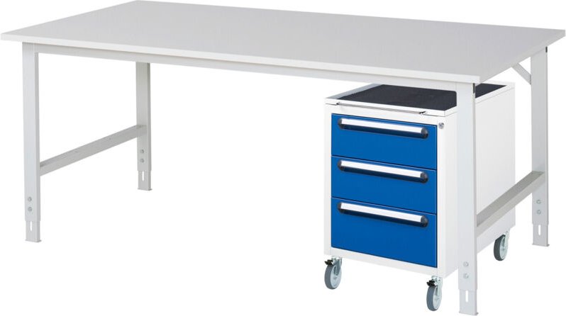 Rau Arbeitstisch Tom höhenverstellbar KM09, B2000xT1000xH760-1080mm, M-Platte-22mm