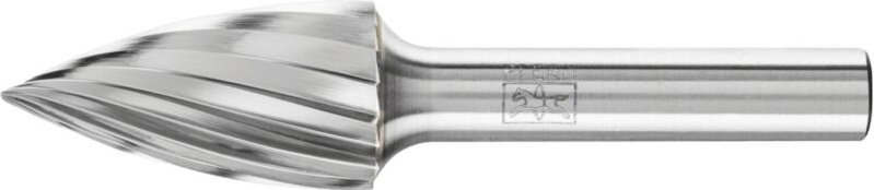 Pferd - Hartmetall Frässtift Spitzbogen spg ø 16x30mm Schaft-Ø 8 mm Z1 universal grob