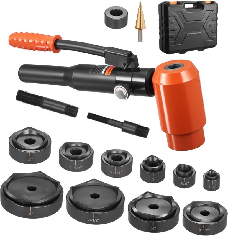 Mophorn Hydraulisches Ausbrechstanzen-Set, 15 t Lochwerkzeug, 12,7 bis 101,6 mm Stanzwerkzeug-Set, Lochherstellungsset m...