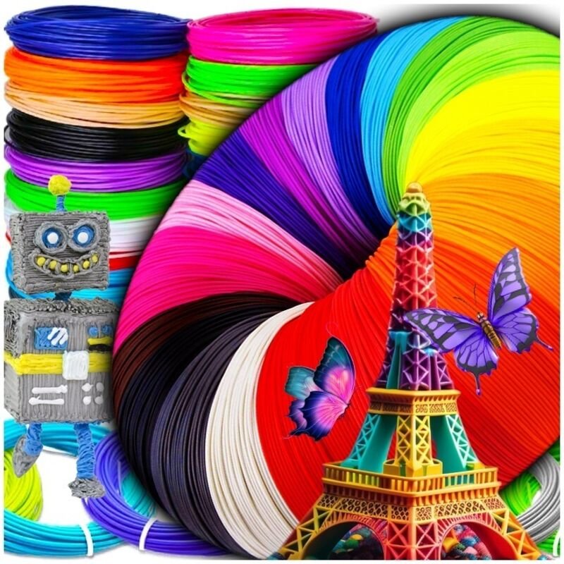 PLA-Filament-Nachfüllpackung für 3D-Druckerstifte, 20 Farben, 5 x 20 mm, 100 m
