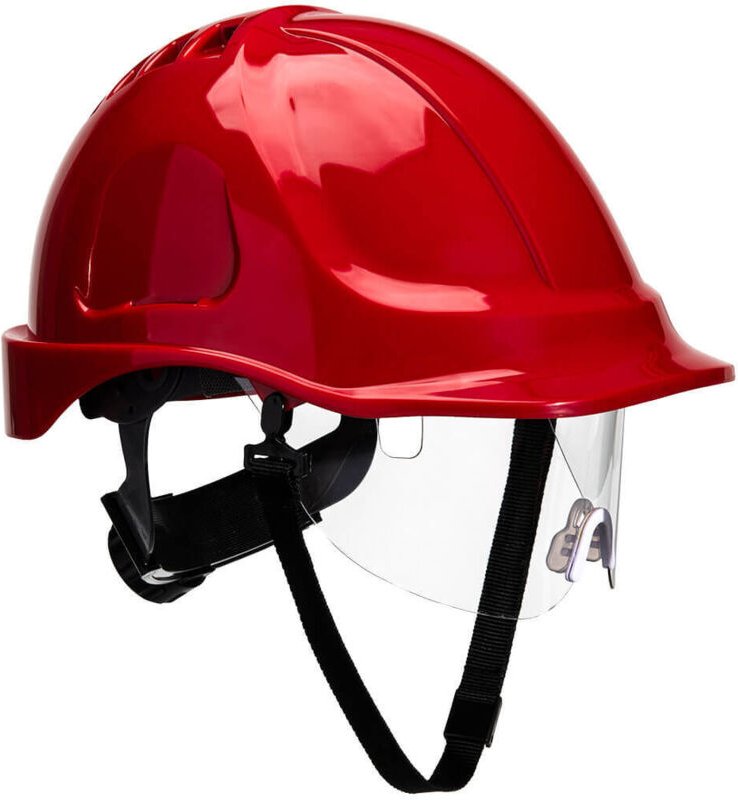 Endurance-Helm mit rotem Visier
