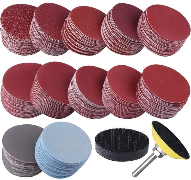 ZVD - Disque abrasif de ponceuse 300 Pièces Disques de Ponçage 50mm Disques Abrasifs Grain 80 180 240 320 400 600 800 10...