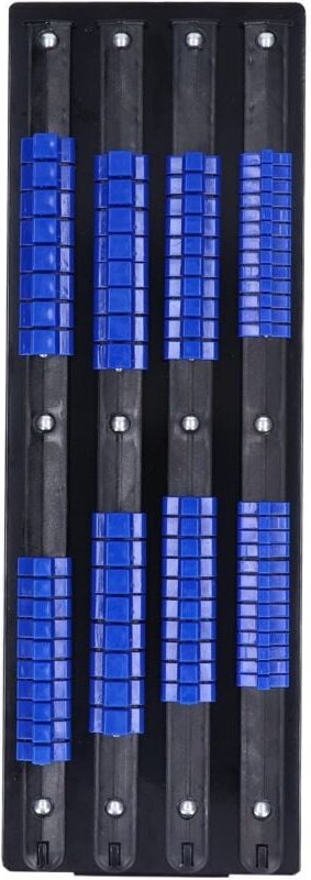 Steckschlüssel-Organizer, Eisen und ABS, Steckschlüssel-Ablage, 80-teiliges Steckschlüssel-Aufbewahrungsregal mit federb...