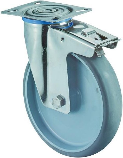 Bs-r Transp.geräte-Lenkr. mit Totalfeststeller,Rad Ø200mm H120.B43 200kg edelst.