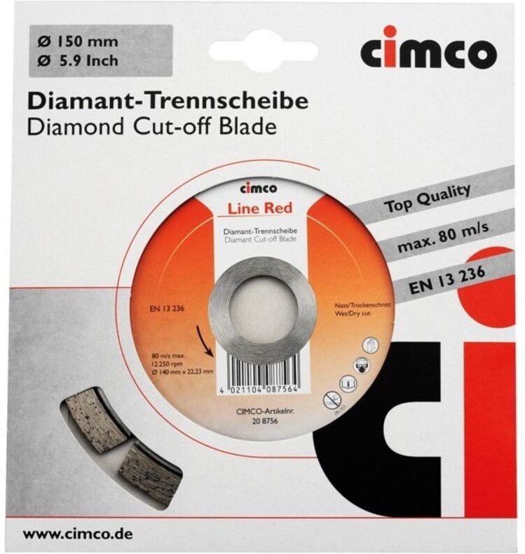 Thumbnail - Cimco Diamanttrennscheibe D=140mm 208756