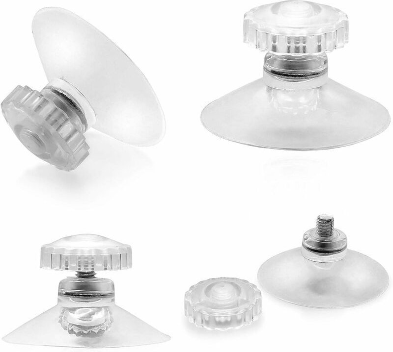 Thumbnail - 20 Saugnäpfe mit Gewinde und Rändelmuttern Ø 45 mm, transparent, für Auto, Camping, Fenster, Sonnenschutz