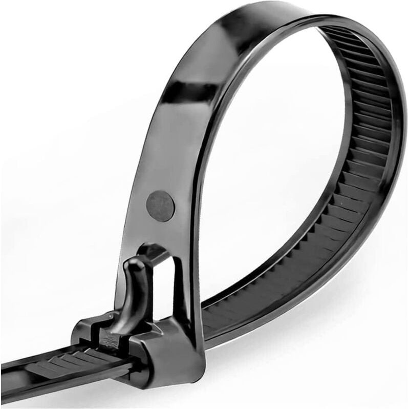 Shining House - Wiederverwendbare Nylon-Schlauchschelle, 200 mm × 7,6 mm, Kunststoff-Kabelbinder, Rilsan-Kabelbinder, Sc...